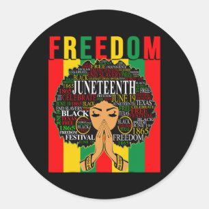 Juneteenth Free Black Melanin Queen Natural Afro H Runder Aufkleber