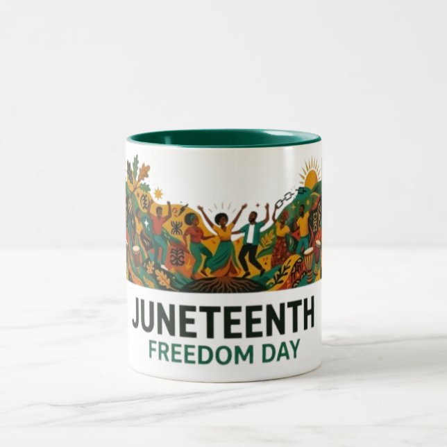 Juneteenth Freedom Day Zweifarbige Tasse (Mittel)
