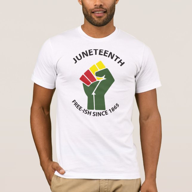 Juneteenth Freeish seit 1865 Blk Text T - Shirt (Vorderseite)