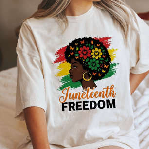 Juneteenth Freiheit Schwarze Königin Schmetterling Tri-Blend Shirt