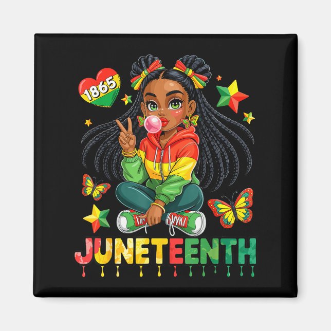 Juneteenth Frohe Coquette Geburtstag 1865 Mädchen  Magnet (Vorne)