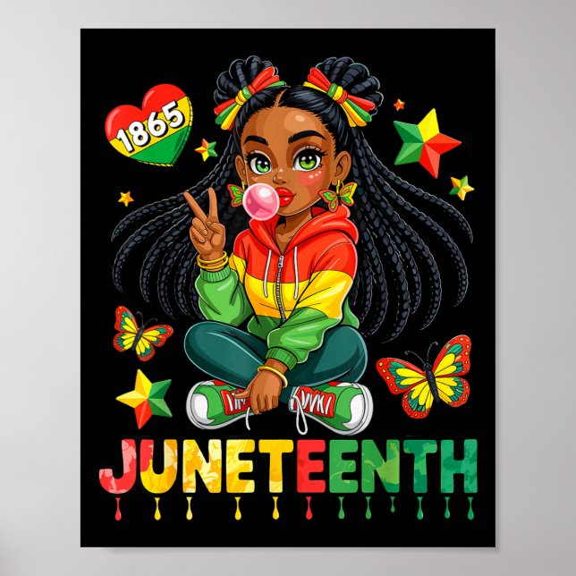 Juneteenth Frohe Coquette Geburtstag 1865 Mädchen  Poster (Vorne)