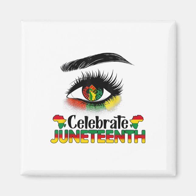 Juneteenth für Frauen Kinder Männer Schwarzer Mona Magnet (Vorne)