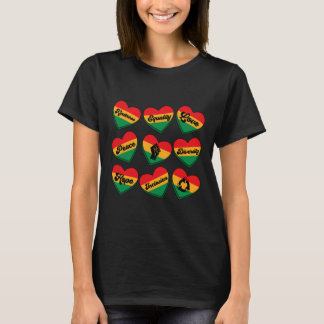 Juneteenth-Gespräch-Herz-Schwarzer Stolz Afrikanis T-Shirt