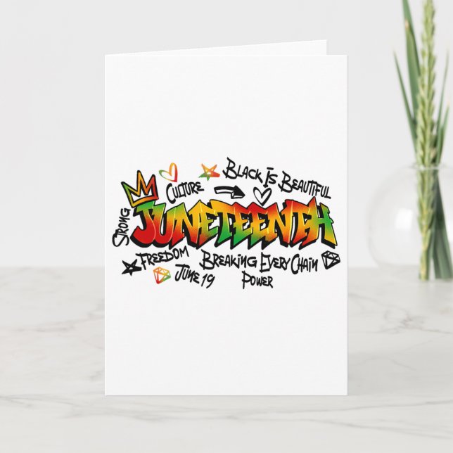 Juneteenth-Graffiti Afroamerikanische Schwarze Ges Karte (Vorderseite)