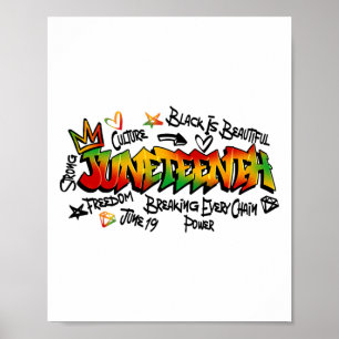 Juneteenth Graffiti Png, 19. Juni 1865 Schwarze Ge Poster
