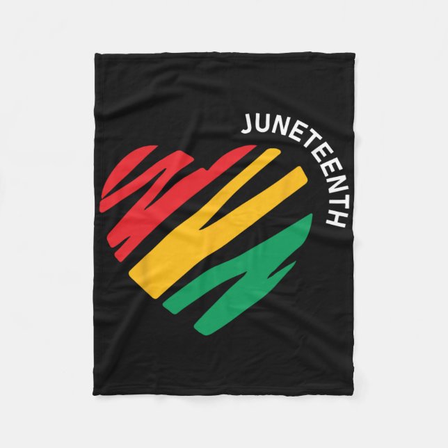 Juneteenth Heart Black History Afro American Afric Fleecedecke (Vorderseite)