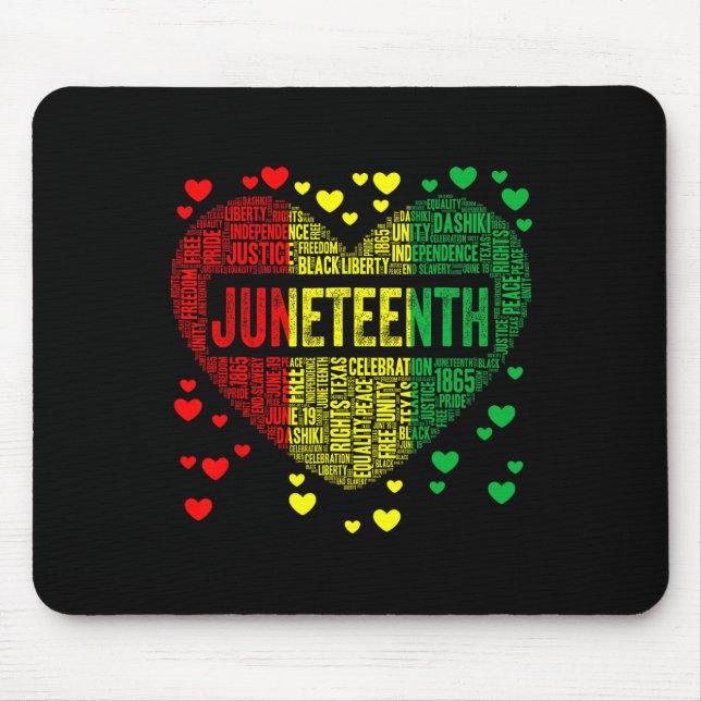 Juneteenth Heart Black History Afro American Afric Mousepad (Vorne)