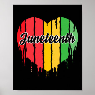 Juneteenth Heart Black History Afro American Afric Poster