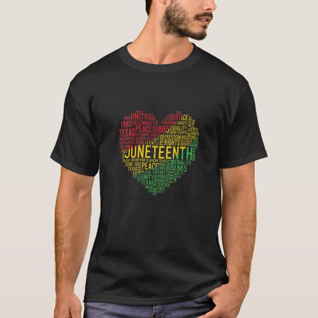 Juneteenth Heart Black History Afro American Afric T-Shirt (Vorderseite)
