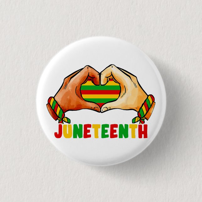 Juneteenth Heart Button (Vorderseite)