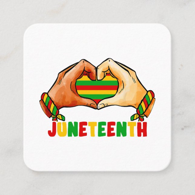 Juneteenth Heart Quadratische Visitenkarte (Vorderseite)