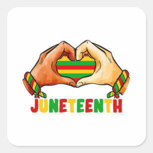 Juneteenth Heart Quadratischer Aufkleber