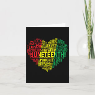 Juneteenth Heart Word Cloud Black Freedom Juneteen Karte