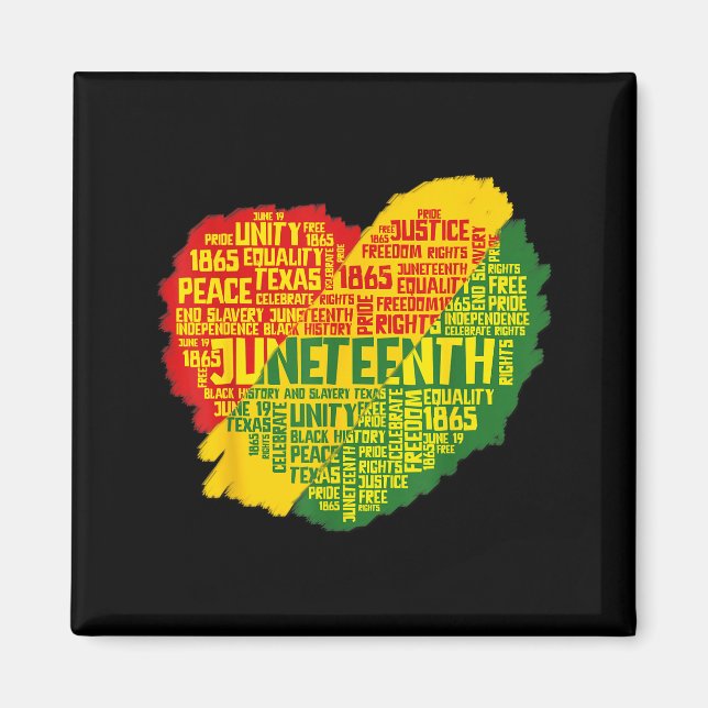 Juneteenth Herz schwarze Geschichte afroamerikanis Magnet (Vorne)
