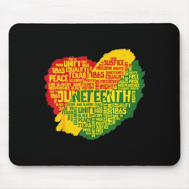 Juneteenth Herz schwarze Geschichte afroamerikanis Mousepad (Vorne)