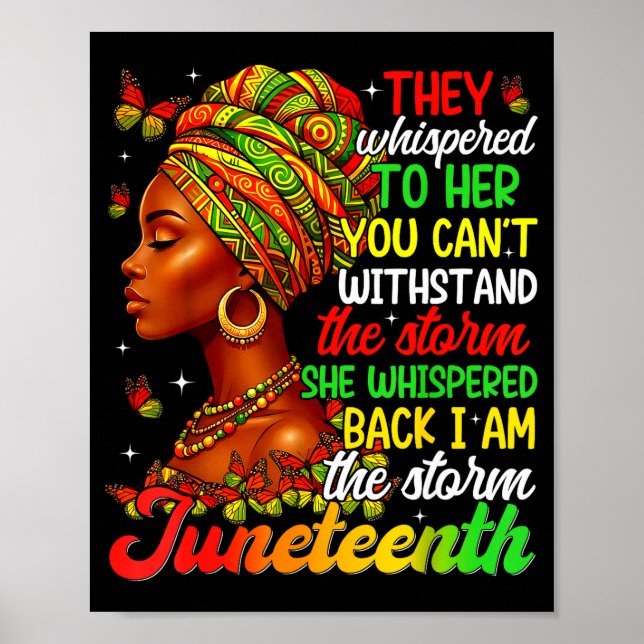 Juneteenth ich bin der schwarze Stolz Afro-Frauen  Poster (Vorne)