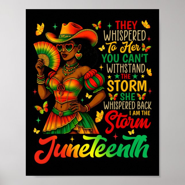 Juneteenth Ich Bin Der Sturm Schwarze Frauen Schwa Poster (Vorne)