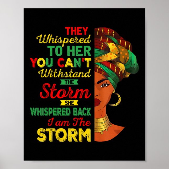 Juneteenth Ich bin der Sturm Schwarze Frauen Schwa Poster (Vorne)