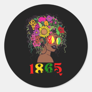 Juneteenth ist mein Unabhängigkeitstag Schwarze Fr Runder Aufkleber