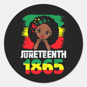 Juneteenth ist mein Unabhängigkeitstag Schwarze Fr Runder Aufkleber