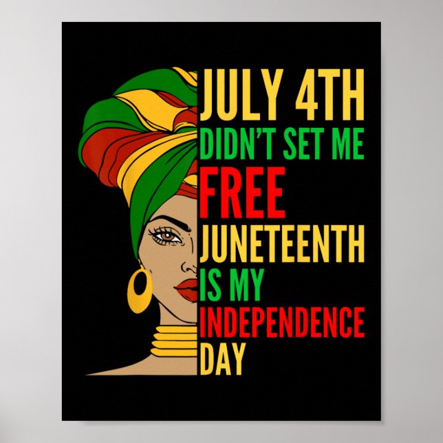 Juneteenth ist mein Unabhängigkeitstag Schwarze Ge Poster (Vorne)