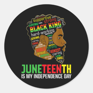 Juneteenth ist mein Unabhängigkeitstag Schwarzer K Runder Aufkleber