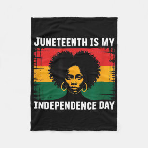 Juneteenth ist Unabhängigkeitstag schwarze Frau Af Fleecedecke