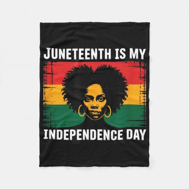 Juneteenth ist Unabhängigkeitstag schwarze Frau Af Fleecedecke (Vorderseite)