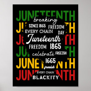 Juneteenth: Jede Kette seit 1865 brechen Schwarz H Poster