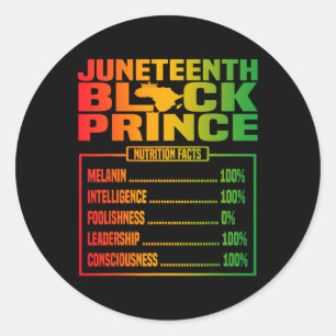 Juneteenth kids Black Prince ernährungswissenschaf Runder Aufkleber