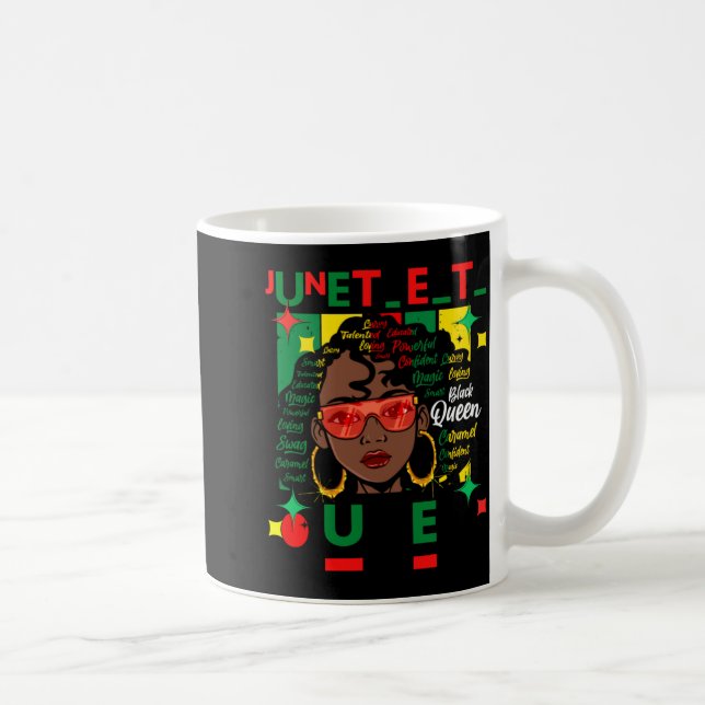 Juneteenth-Königin Melanin Schwester Schwarze Magi Kaffeetasse (Rechts)