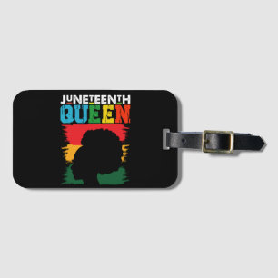 Juneteenth-Königin Schwarze Afro Melanin Mädchen Gepäckanhänger