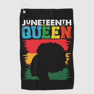 Juneteenth-Königin Schwarze Afro Melanin Mädchen Golfhandtuch