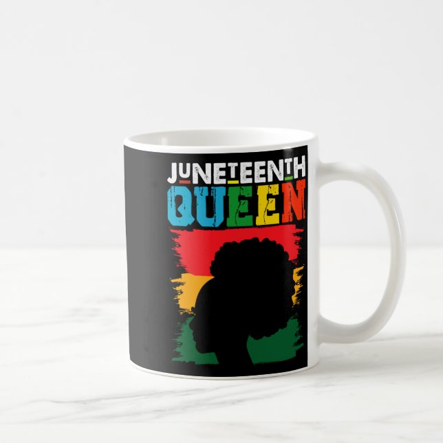 Juneteenth-Königin schwarzes Afro-Melanin-Mädchen Kaffeetasse (Rechts)