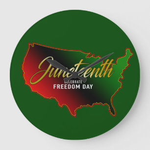 Juneteenth Large Clock Große Wanduhr