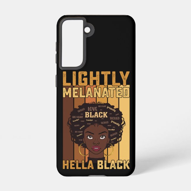 Juneteenth Lightly Melanated Hella Black Melanin Samsung Galaxy Hülle (Rückseite)