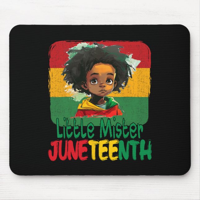 Juneteenth Little Mister Kids Black Boy Kleinkind  Mousepad (Vorne)