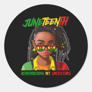 Juneteenth Loc'd Hair erinnert meinen Vorfahren fü Runder Aufkleber