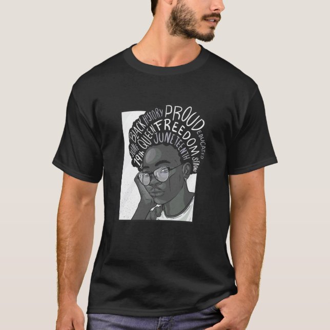 JUNETEENTH Mädchen. Stark. Gebildet. Stolz. Meme T-Shirt (Vorderseite)