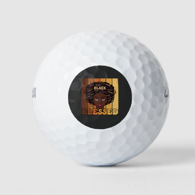 Juneteenth Melanin Black African American Girl Golfball (Vorderseite)