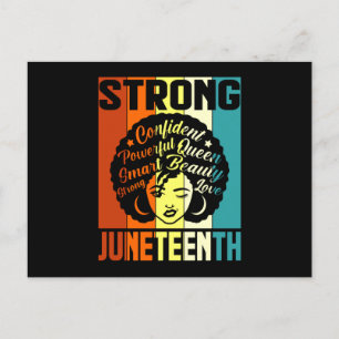 Juneteenth Melanin Black Women Natural Hair Afro Postkarte