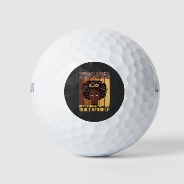 Juneteenth Melanin kann keine schwarze Frau klopfe Golfball (Vorderseite)