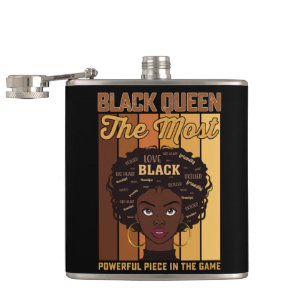 Juneteenth Melanin Schwarzes Mädchen Das Mächtigst Flachmann