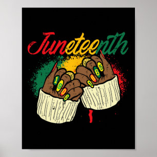 Juneteenth Nails 1865 Afrikanische Amerikanische M Poster