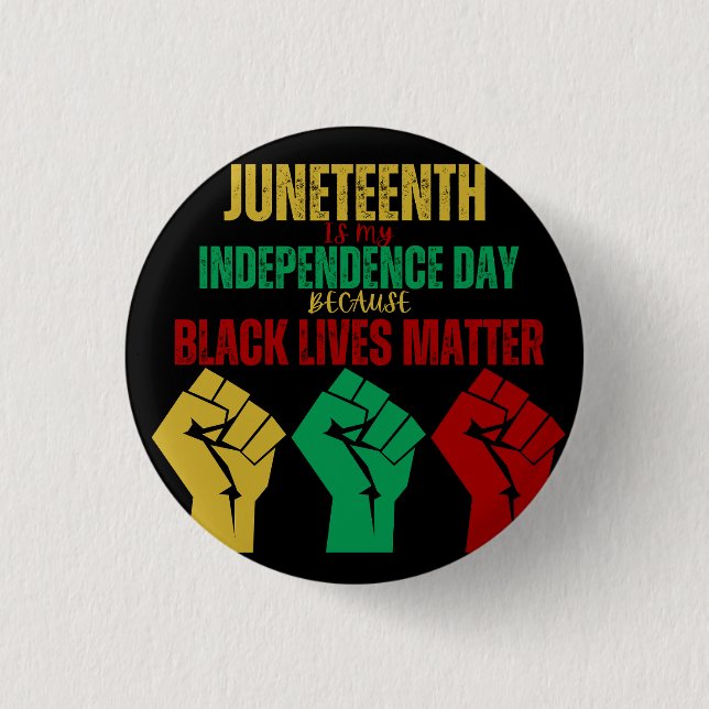 Juneteenth Pan-Afrikanische Faust-Taste Button (Vorderseite)