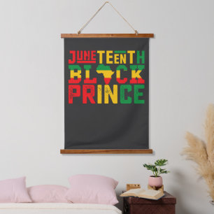Juneteenth Prinz feiert schwarze Freiheit Wandteppich Mit Holzrahmen