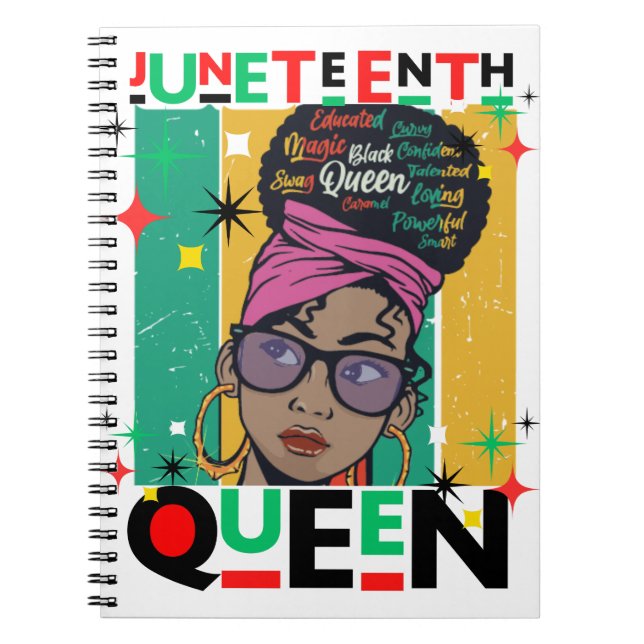 Juneteenth Queen Melanin Sista Black Girl Magic Notizblock (Vorderseite)