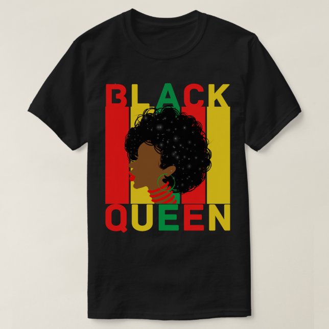 Juneteenth Queen Melanin Sista Black Girl Magic T-Shirt (Design vorne)