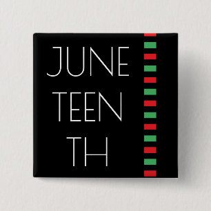 Juneteenth Red Black Green Freedom Celebration Button